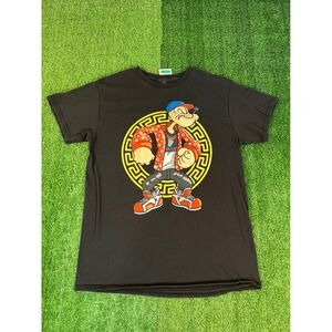 Popeye Streetwear Graphic T-Shirt Mens Medium Black King Features Syndicate